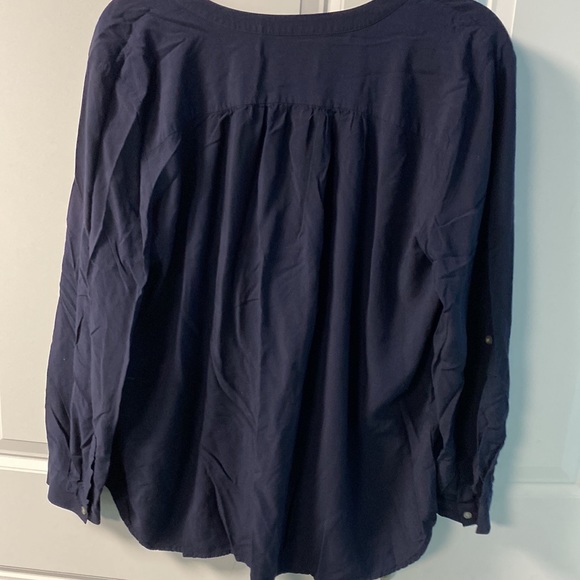 Loft Ann Taylor X-Large Navy blouse - Picture 5 of 8